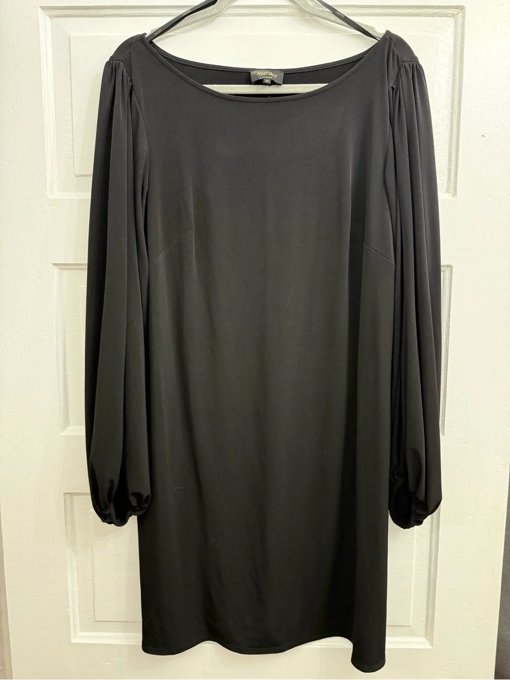 Laundry By Shelli Segal Black Long-Sleeve Balloon Sleeve Shift Dress